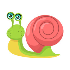 Abstract Flat Cartoon Animal Insect Snail Vector Design Style Elements Fauna Wildlife
