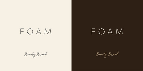 Foam Beauty brand delicate elegant logotype, vector eps 10
