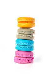 Colorful macaroon  on white background , sweet dessert