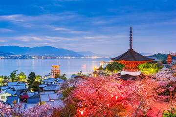 Miyajima Island, Hiroshima, Japan in spring.