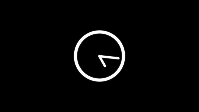 Clock icon ,on the black background .