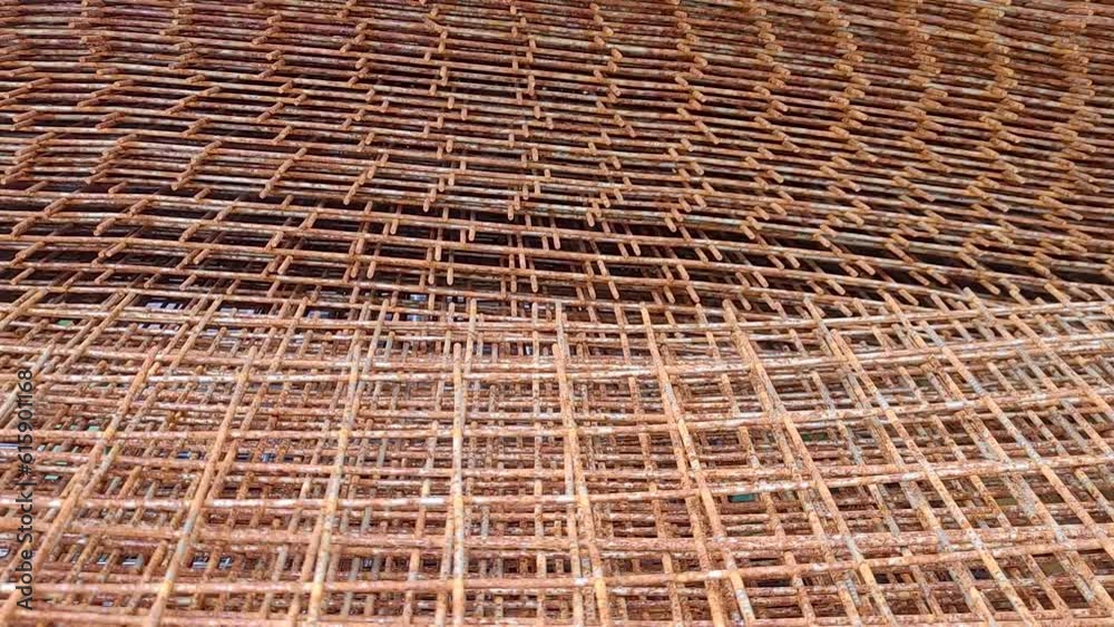 Poster reinforcing mesh for the foundation. construction material