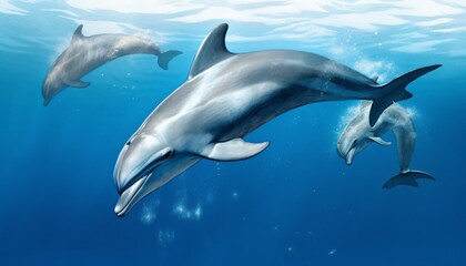 Naklejka na ściany i meble Indian ocean bottlenose dolphin