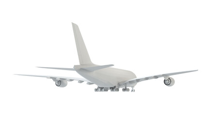 White airplane. Isolated on white background. 3d illustration