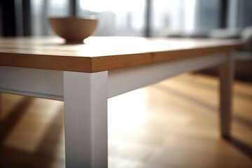 white wood table. Generated by Ai.