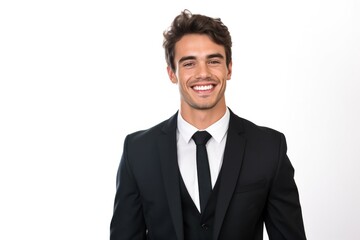 Portrait of smiling businessman. Illustration AI Generative