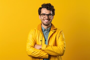 Obraz premium Portrait of smiling businessman. Illustration AI Generative.