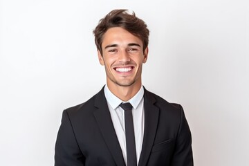 Portrait of smiling businessman. Illustration AI Generative