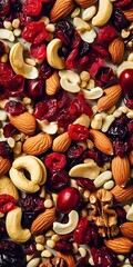 Mix of roasted nuts, cranberries and raisins unsalted, ai,