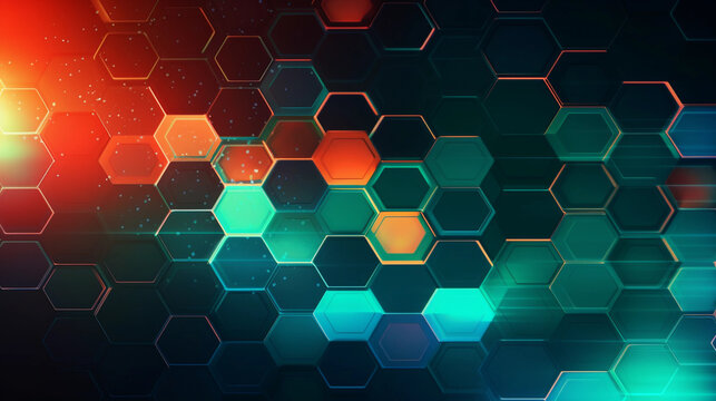 Digital hexagon abstract background © Milan