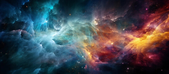 Colorful space galaxy cloud nebula. Stary night cosmos wallpaper