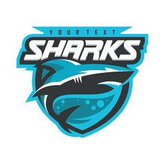 Sharks Basketball Football Baseball Soccer Hockey Team Championship Tournament Logo Tshirt Design Retro Vintage