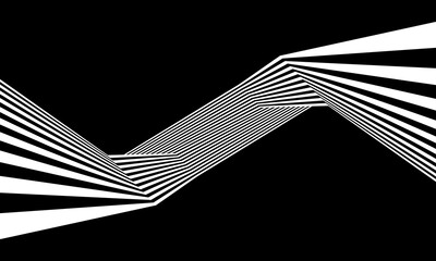 Abstract background with zigzag lines. Optical art illusion with stripes.
