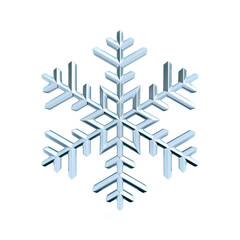Snowflake 3D render illustration isolated on white background