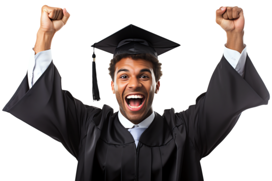 College graduate celebrating success isolated - Generative AI