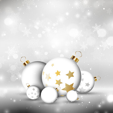 Decorative Christmas background with baubles