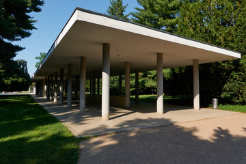 Podebrady, Czech Republic - June 12 - The Libenský Colonnade is a covered colonnade in Poděbrady built in 1936 on a sunny spring afternoon