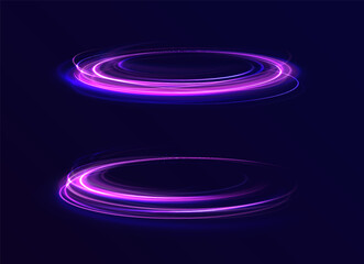 Colored shiny sparks of spiral wave. Curved bright speed line swirls. Shiny wavy path. Rotating dynamic neon circle. Magic golden swirl with highlights. Glowing swirl bokeh effect. vector png