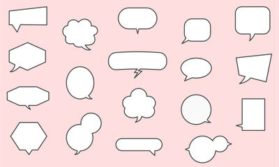 Set of empty speech bubbles. Pop art style, isolated on background.
