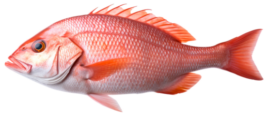 Red Snapper Fish. Isolated on Transparent Background