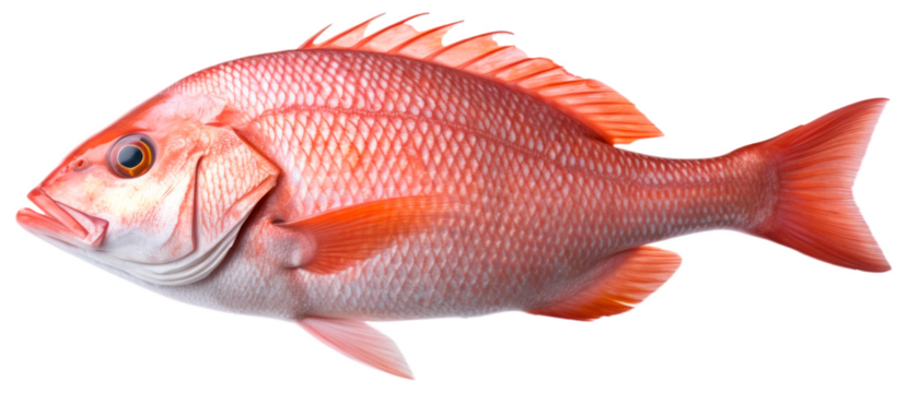 Red Snapper Fish. Isolated on Transparent Background