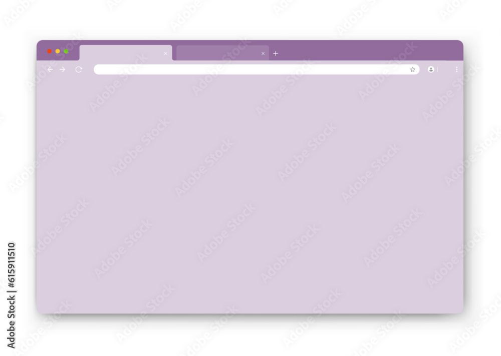 Fototapete the design of the web browser window in purple on a white background. an empty layout of the website