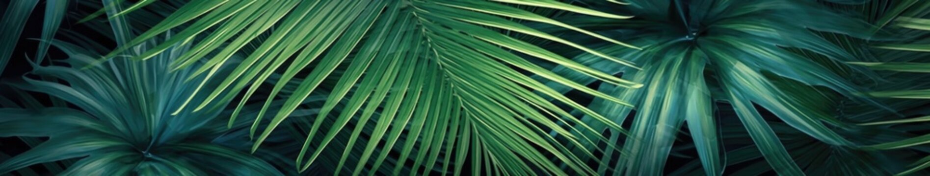 Tropical palm leaves, jungle leaf floral pattern background