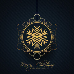 Elegant Christmas background with Decorative hanging bauble
