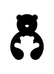 Bear with a bear cub illustration vector logo design 