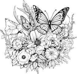 Flowers Line Art