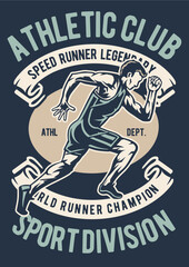 Born To Run Athletic Tshirt Design Retro Vintage Track Cross Country Long Distance Sprinting