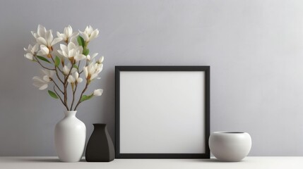 Elegant minimalist frame mockup. AI generated