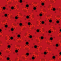 Ladybug seamless pattern art background. Vector illustration © Designpics