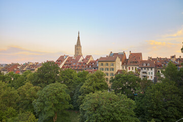 Fototapeta premium Typical roofs of old houses in the city of Bern in Switzerland.