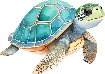 cute turtle in beatiful water color style