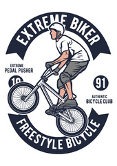 Bicycle BMX Tshirt Design Retro Vintage