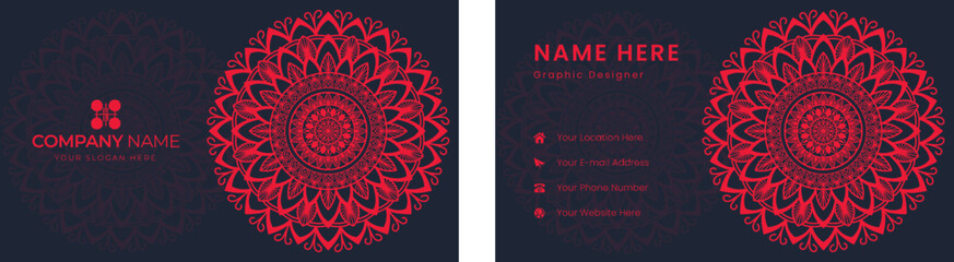 Stylish Black and Red Corporate Card