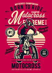 Motocross Motorcycle Racing Tshirt Design Retro Vintage Classic Dirt bike