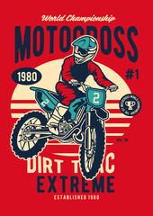 Motorcycle Motocross Rider Custom Classic Skull Skeleton Tshirt Design Retro Vintage 