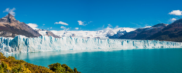 Panorama of glacier Perito Moreno in Patagonia, South America