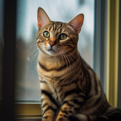 Naklejka premium portrait of a cat, generative ai