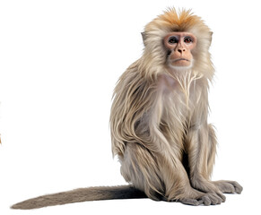 Monkey isolated on the transparent background PNG. AI generative.