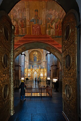 Fototapeta na wymiar Interior of St. Sophia Cathedral in Kyiv, Ukraine