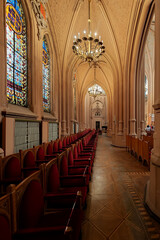 The interior of the St. Nicholas Roman Catholic Cathedral, House of Organ and Chamber Music in Kyiv, Ukraine before the accident