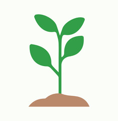 Fototapeta na wymiar Tree, seed, seedling, plant, nature, green. vector, illustration, icon. plantation, agriculture, harvest, plantingeco friendly sustainability