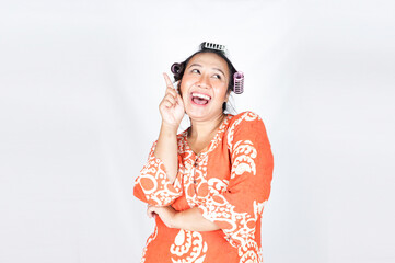 Indonesian Woman Shopping Expression. Holding Tote Bag 