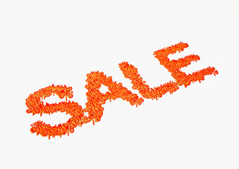 Dimensional inscription of SALE isolated. 3D rendering.