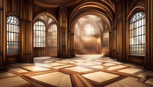 Interior room of a big house or castle - Generative AI