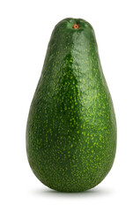 Avocado isolated on white background. Whole avocado close-up with clipping path.