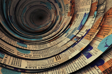 Abstract newspaper information wallpaper background header. Generative AI